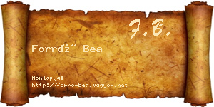 Forró Bea névjegykártya
